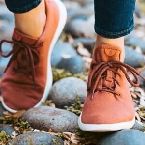 Allbirds Wool Runners Casual Lace Up Sneaker in Sunkissed Red Pink Size 8